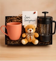Pembe Kupalı French Press Hediye Kutusu