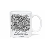 Zentangle Desenli Karalama Sanatı Siyah Beyaz Çay Kupası Hediye Bardak