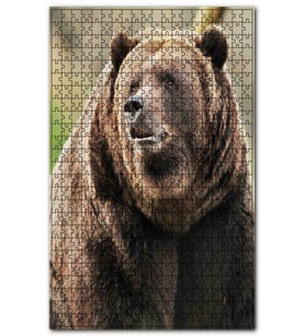 Cakapuzzle Büyük Boz Ayı Yakın Çekim Puzzle Yapboz MDF (Ahşap) (120 Parça)