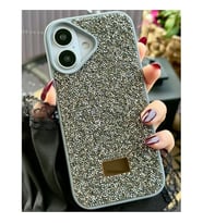 Coverzone iPhone 16 Plus ile Uyumlu Elmas Desen Ta?l? K?l?f � 2 mm Kamera �?k?nt? Koruma, I??lt?l? L�ks ??k Darbe Emici Kapak G�m�?