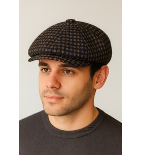 Kışlık Özel Kumaş Yünlü Peaky Blinders Model Dökümlü Unisex Yünlü Kasket Şapka