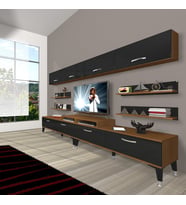 Decoraktiv Ekoflex 360Y Slm Silver Tv Ünitesi Tv Sehpası - Ceviz Siyah (Siyah - Ceviz)