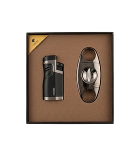 Cohiba 4 Torch Siyah Çakmak Siyah V Kesici İkili Puro Seti TR9840