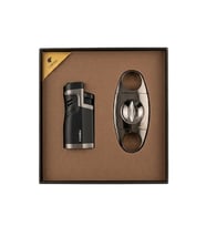 Cohiba 4 Torch Siyah Çakmak Siyah V Kesici İkili Puro Seti TR9840