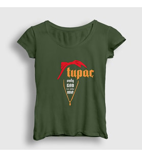 Presmono Kadın Haki Judge Tupac Shakur T-Shirt 45985tt (Haki)