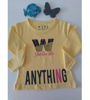 Kiki Boo Uzun Kollu Simli Kız Çocuk Sweatshirtshirt (Sarı)