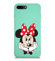 Apple iPhone 8 Plus Uyumlu Lansman Kılıf Minnie Mouse Tasarımlı Altı Kapalı İçi Kadife Kaplı  Kapak (Şeffaf)