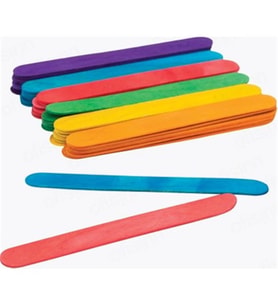 Renkli Dil Çubuğu Ahşap Maket Çubukları 2 x 15 Cm. - 48 Adetlik 5 Paket - 240 Adet