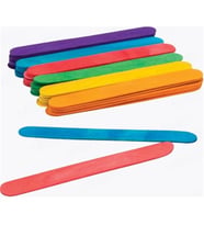 Renkli Dil Çubuğu Ahşap Maket Çubukları 2 x 15 Cm. - 48 Adetlik 5 Paket - 240 Adet