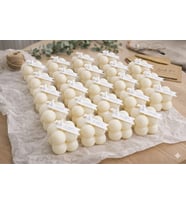 30 Adet bubble Soya WAX Doğal  Mum HEDİYELİK Nikah ,Nişan , Mevlid Hediyelik Set