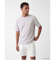 LCW Vision Lila Boxy Fit Kalın Kumaş Tişört /05