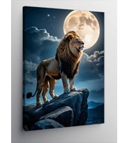 Kanvas Tablo Ayışığında Aslan