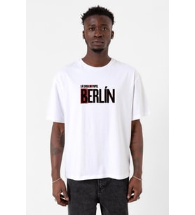 La Casa De Papel Berlin Beyaz Erkek Oversize Tshirt