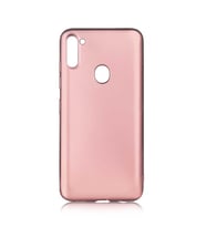 Samsung Galaxy M11 Uyumlu Kılıf Zore Premier Silikon Kapak (Rose Gold Altın)