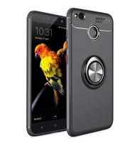 Xiaomi Redmi 4x Kılıf Zore Ravel Yüzüklü Silikon Kılıf (Siyah)