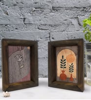 Bk Gift Dekoratif 2'li Doğal Masif Ahşap Çerçeve 15x20cm-47 (Beyaz)