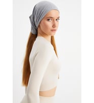 Açık Gri Kadın 4 fonksiyonlu Koruyucu, Pamuklu, Esnek, Terletmez, Bandana, Boyunluk, Buff, Maske