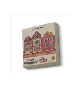 Amsterdam Görseli Baskılı Taş Magnet 5X5