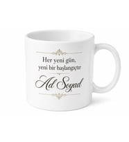 İsme Özel Düzenli Yazılı Kupa Bardak Hediye Özel Tasarım Porselen Mug