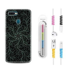 Oppo A5S A15 A16 A54 A55 A73 A74 Kılıf Kablo Koruma Spiral Silikon Sarmaşıklar 1675