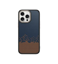 Apple iPhone 14 Pro Max Uyumlu Kılıf M-safe Şarj Özellikli Karbon Fiber Görünümlü Zore Antina Kapak (Mavi)