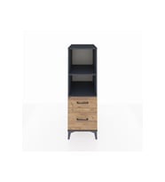 Kronos Dolap 2 Raflı 2 Çekmeceli 44x59x134 Antrasit-Çam