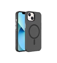 Apple iPhone 15 Uyumlu Kılıf Zore M-safe Şarj Özellikli Buzlu Transparan C-Pro Sert Kapak (Siyah)