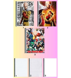 one punch man 3 adet defter A4 büyük boy 72 sayfa çizgili_kareli_çizgisiz defter seti