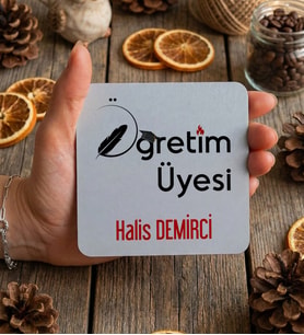 Kişiye Özel Öğretim Üyesi Bardak Altlığı Öğretmenler Günü Hediyesi (Beyaz)