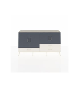 Arges Konsol 5 Raflı 3 Çekmeceli 4 Kapaklı 176x30x99 Aytaşı-Antrasit/Aytaşı