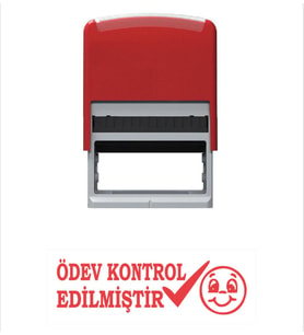 Ödev Kontrol Edilmiştir Öğretmen Kaşesi (Kırmızı)