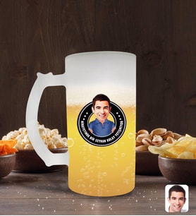 BK Gift Kişiye Özel Erkek Kolay Yetişmiyor Karikatürlü Buzlu Cam Bira Bardağı 50cl-3 (Beyaz)