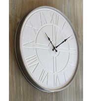 Markakanvas Gri Metal Kasalı Duvar Saati  (Çap 50 cm - 80 cm ) (Beyaz)