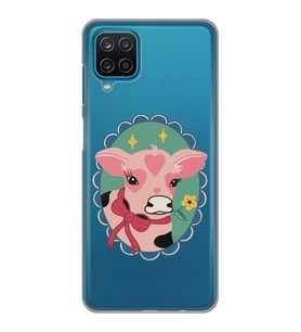 Samsung Galaxy M22 Uyumlu İnek Tasarımlı Şeffaf Telefon Kılıfı