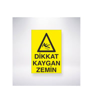 Dikkat Kaygan Zemin 21x35 Arkası Arkası Yapışkanlı Sticker (Çok Renkli)