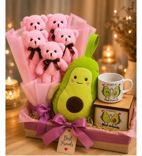 En Yakın Arkadaşa Hediye Seti Best Friends Kupa ve Avokado Peluş