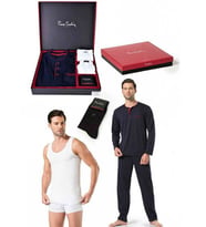 Pierre Cardin Erkek Çeyiz Set Takım 6lı Siyah (Lacivert)