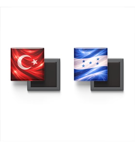Buzdolap Magnetleri - Honduras Bayrağı ve Türk Bayrağı - 2'li Set Magneti