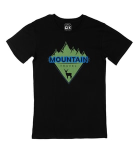 Mountain Travel Siyah Tişört