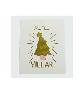 Mutlu Yıllar Bileklik Kartı 200 Adet (Beyaz)