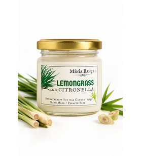 Limonotu & Citronella Yağı, Sineksavar Aromaterapi Soya Mumu, 75gr
