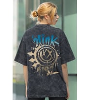 Blink-182 Rock Metal Müzik Grubu Sırt Baskılı Unisex Oversize Eskitme Yıkamalı Tişört