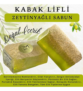 Doğal Kabak Lifli Zeytinyağlı Sabun Zengin Antioksidan İçeriği Cilt Yenilenmesini Destekler
