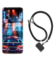 Xiaomi Redmi 12C Kılıf Silikon Boyun Askılı İpli Desenli Silikon Neon Cars 1724