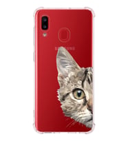 Samsung Galaxy Uyumlu Köşe Korumalı Antişok Kapak Catface Tasarımlı Şeffaf Silikon Kılıf