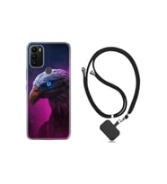 General Mobile Gm21 Plus Kılıf Silikon Desen Boyun Askılı Kartal 1622