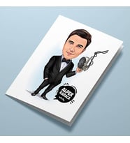 Kişiye Özel Ses Sanatçısı Erkek Karikatürlü Tebrik Kartı