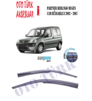 Peugeot Partner Citroen Berlingo Mugen Cam Rüzgarlığı Ön 2002-2007 Sunplex (Siyah)