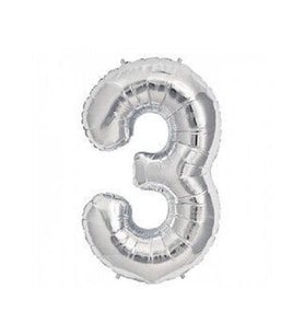 Benim Marifetlerim 3 Rakamı Gümüş Folyo Balon 40 Inch 90 Cm