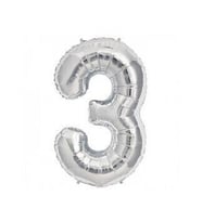 Benim Marifetlerim 3 Rakamı Gümüş Folyo Balon 40 Inch 90 Cm